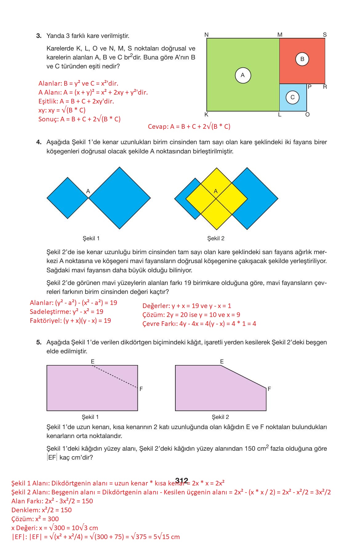 10. Sınıf Hecce Yayıncılık Matematik Ders Kitabı Sayfa 312 Cevapları