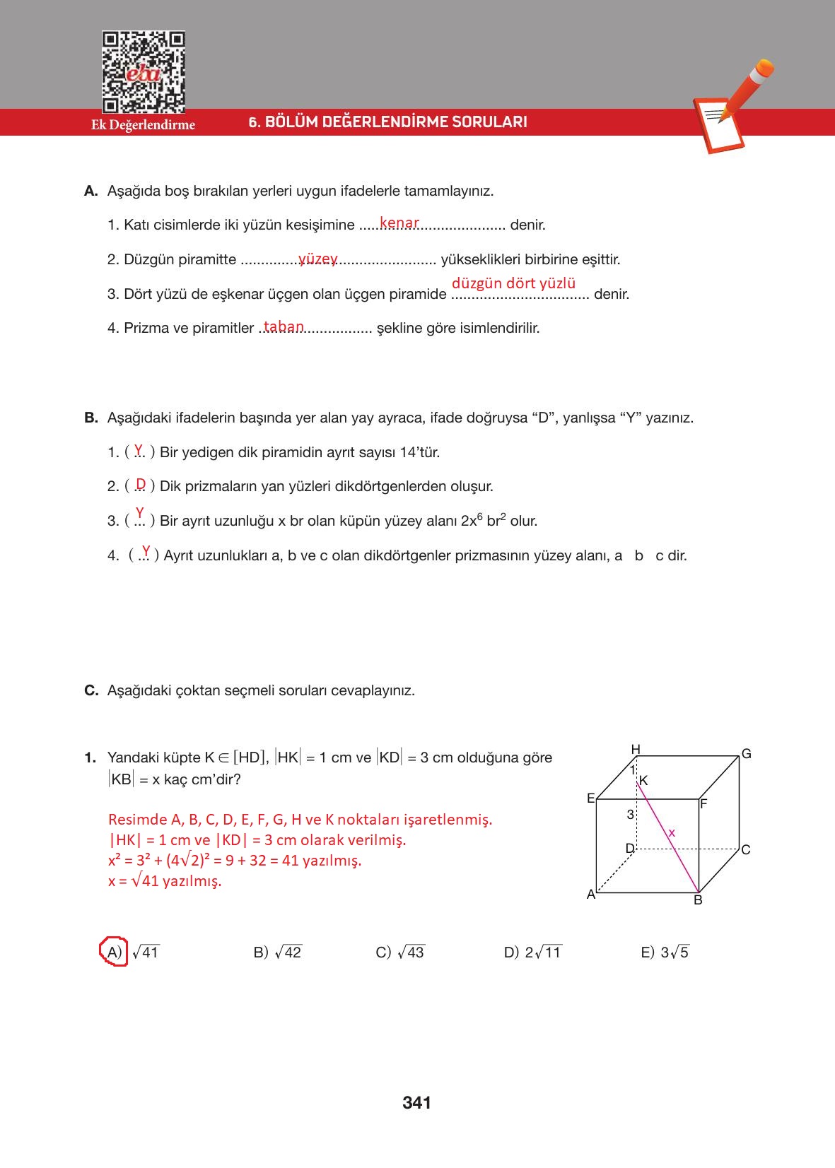 10. Sınıf Hecce Yayıncılık Matematik Ders Kitabı Sayfa 341 Cevapları