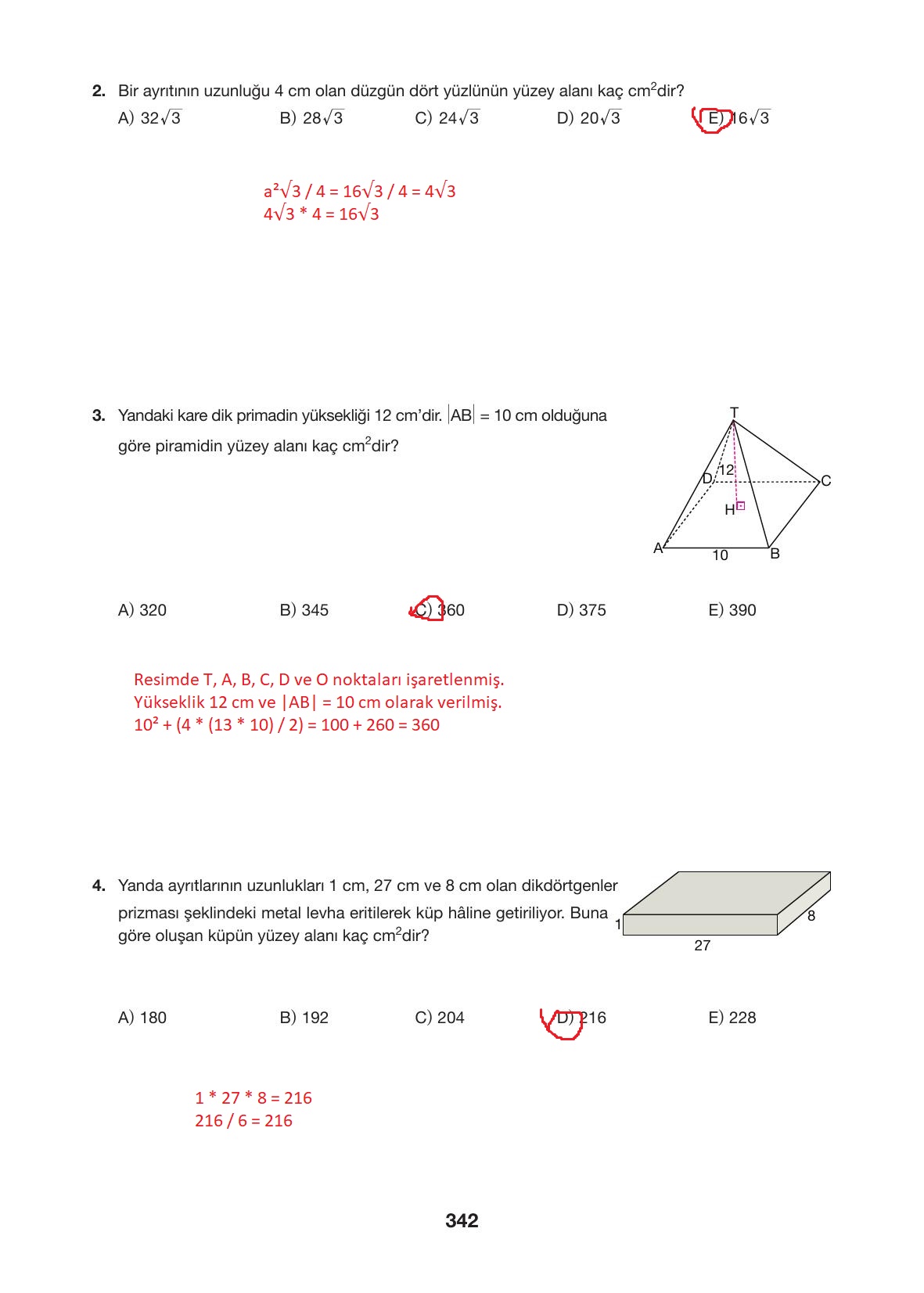 10. Sınıf Hecce Yayıncılık Matematik Ders Kitabı Sayfa 342 Cevapları