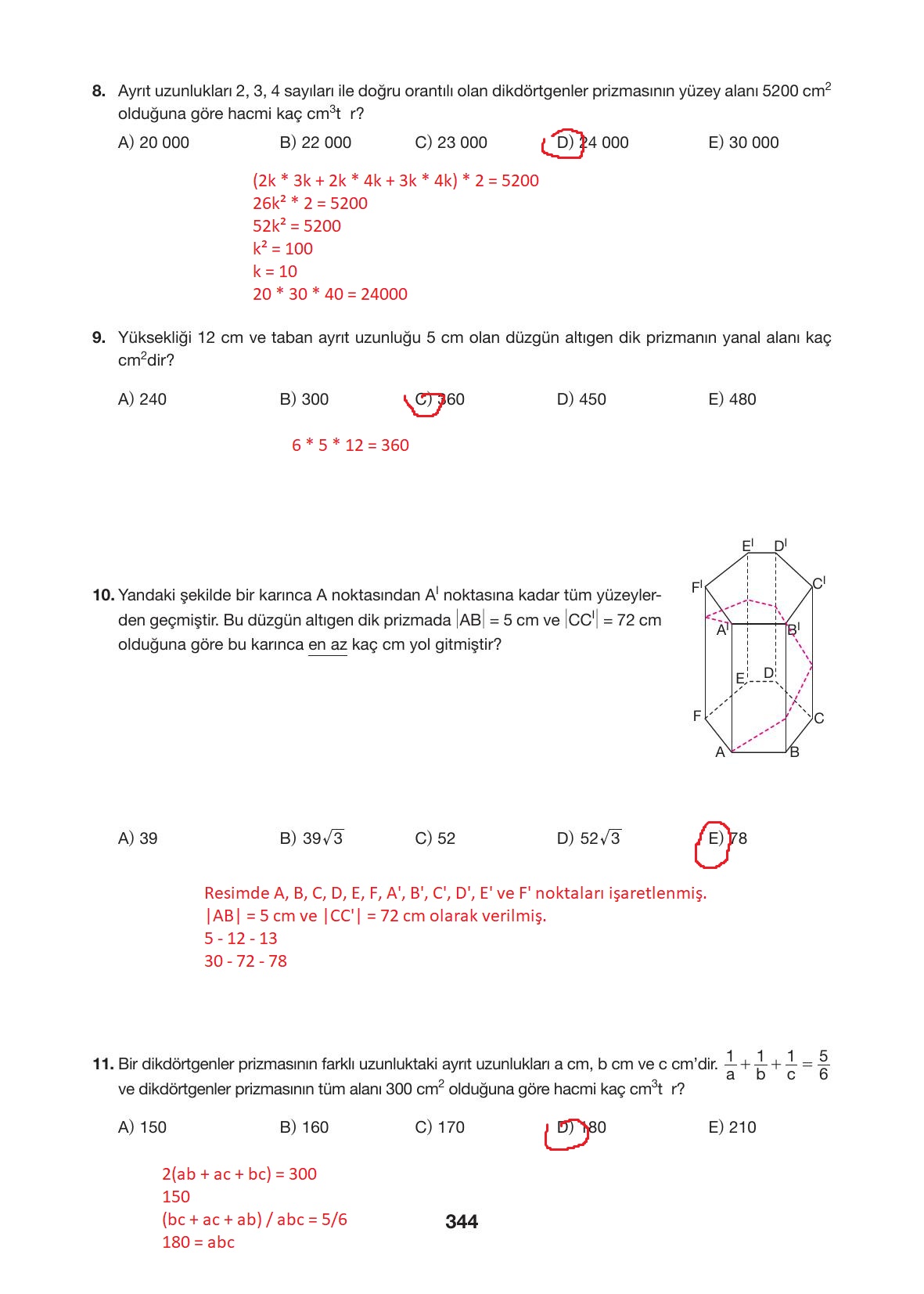 10. Sınıf Hecce Yayıncılık Matematik Ders Kitabı Sayfa 344 Cevapları