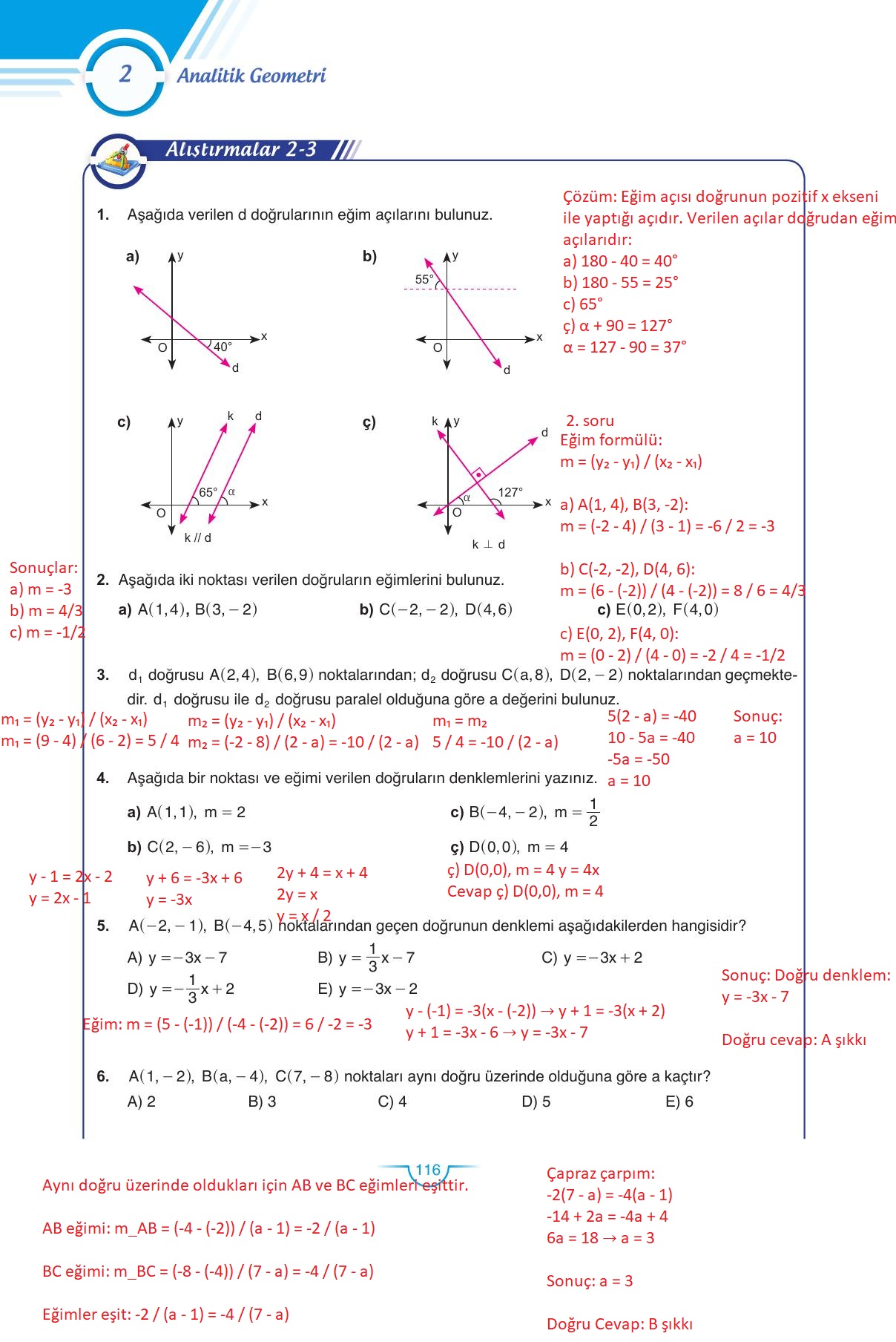 11. Sınıf Sdr Dikey Yayıncılık Matematik Ders Kitabı Sayfa 116 Cevapları