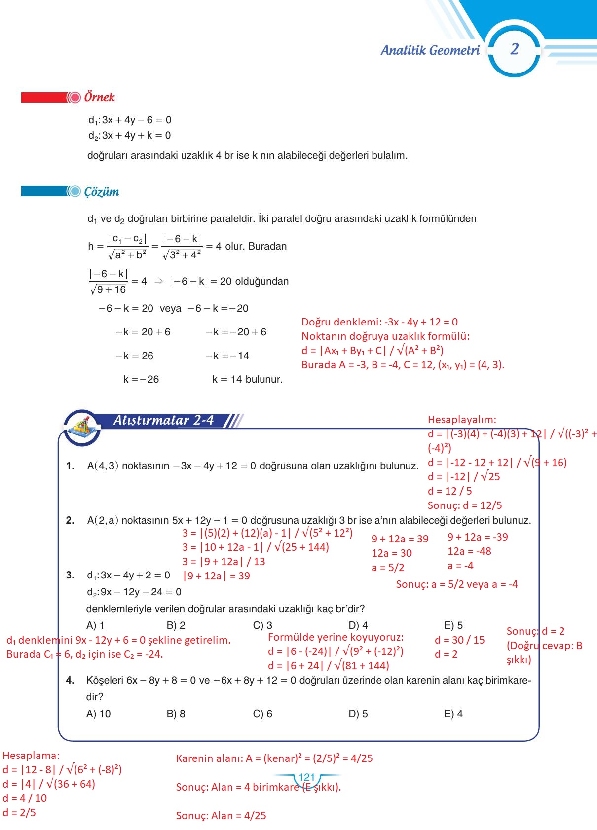 11. Sınıf Sdr Dikey Yayıncılık Matematik Ders Kitabı Sayfa 121 Cevapları