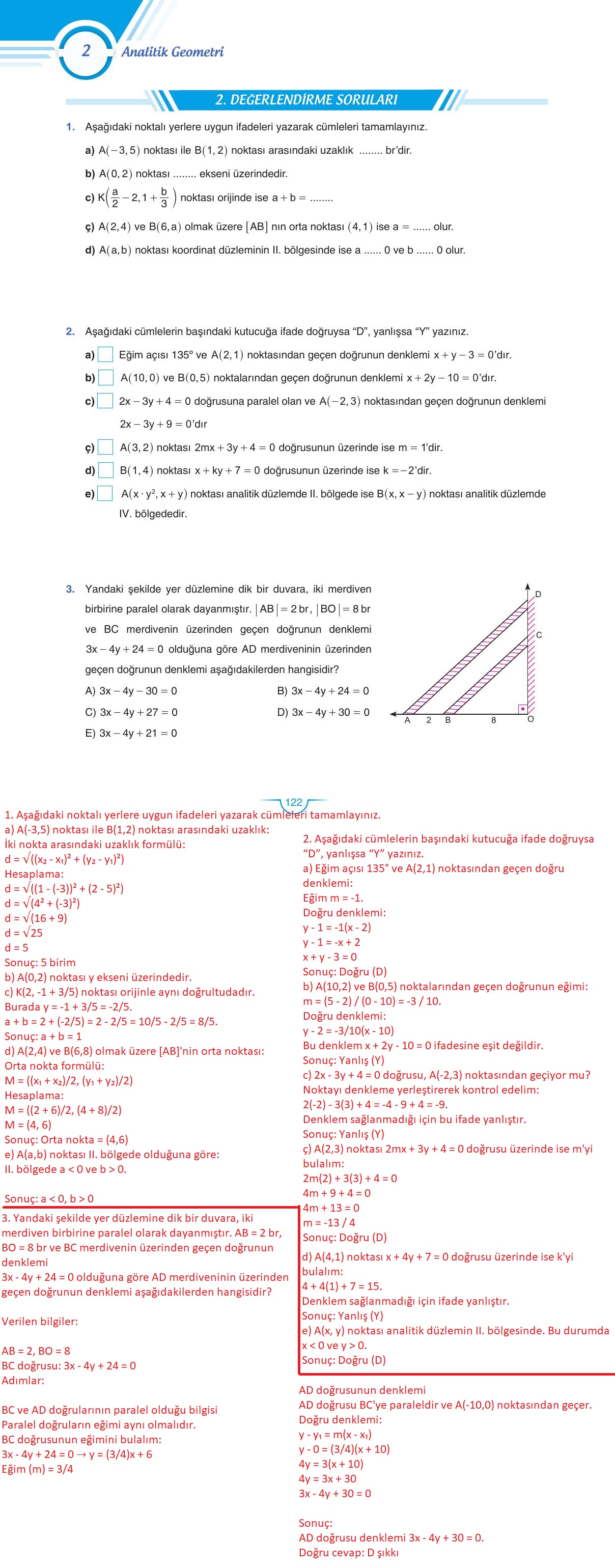 11. Sınıf Sdr Dikey Yayıncılık Matematik Ders Kitabı Sayfa 122 Cevapları