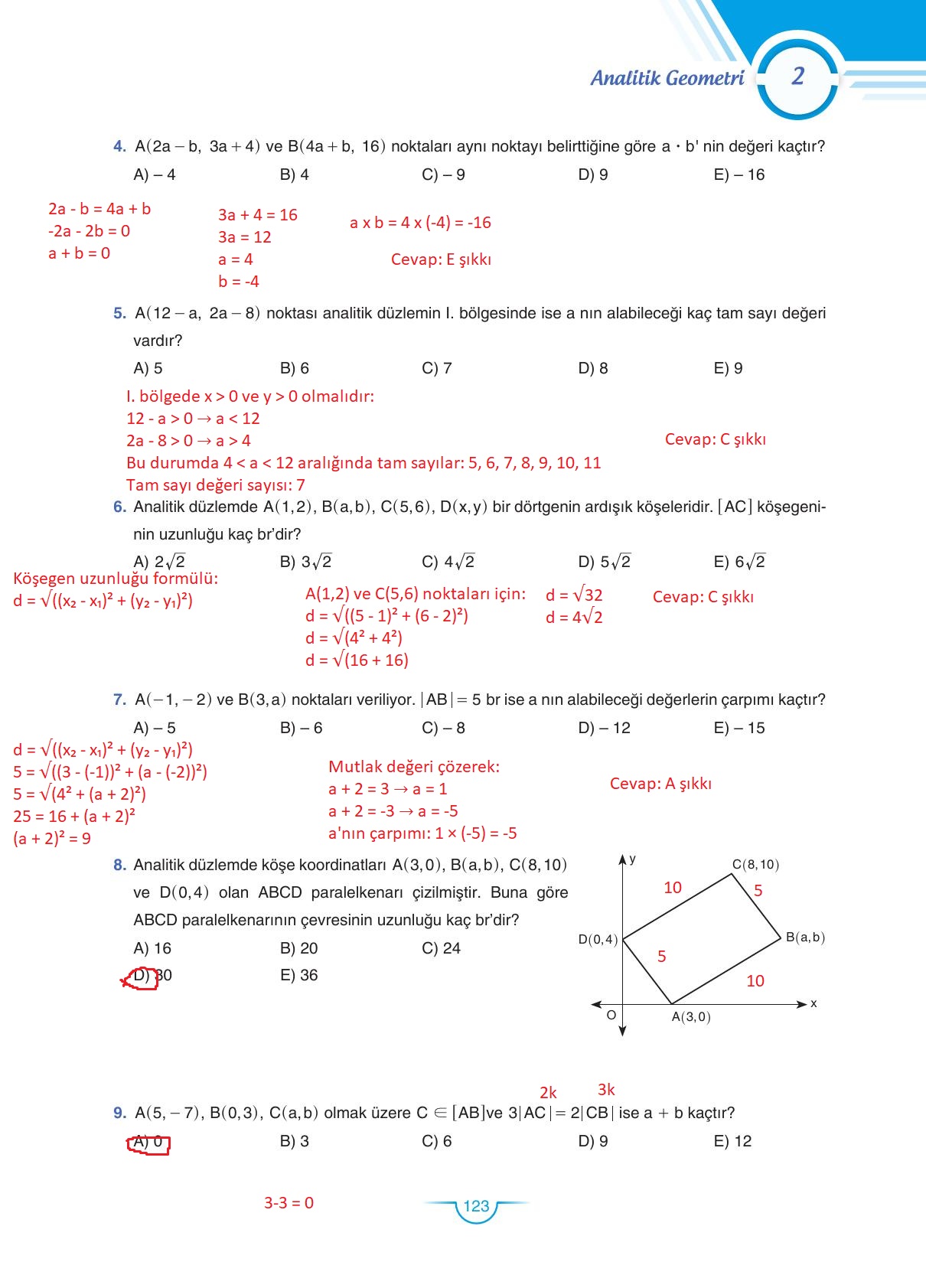 11. Sınıf Sdr Dikey Yayıncılık Matematik Ders Kitabı Sayfa 123 Cevapları