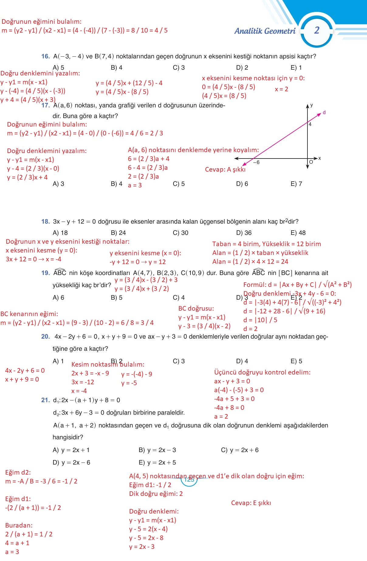 11. Sınıf Sdr Dikey Yayıncılık Matematik Ders Kitabı Sayfa 125 Cevapları