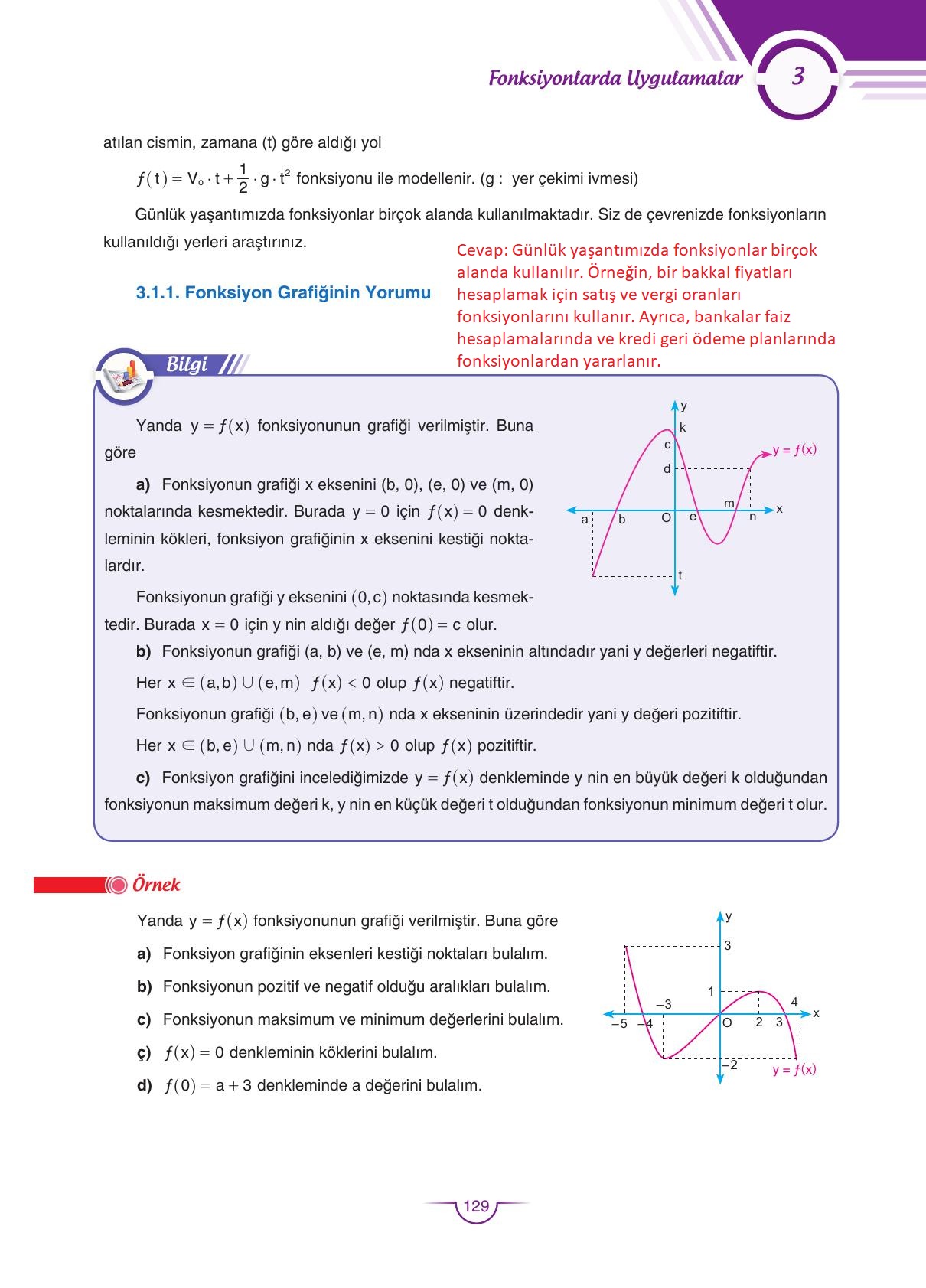 11. Sınıf Sdr Dikey Yayıncılık Matematik Ders Kitabı Sayfa 129 Cevapları