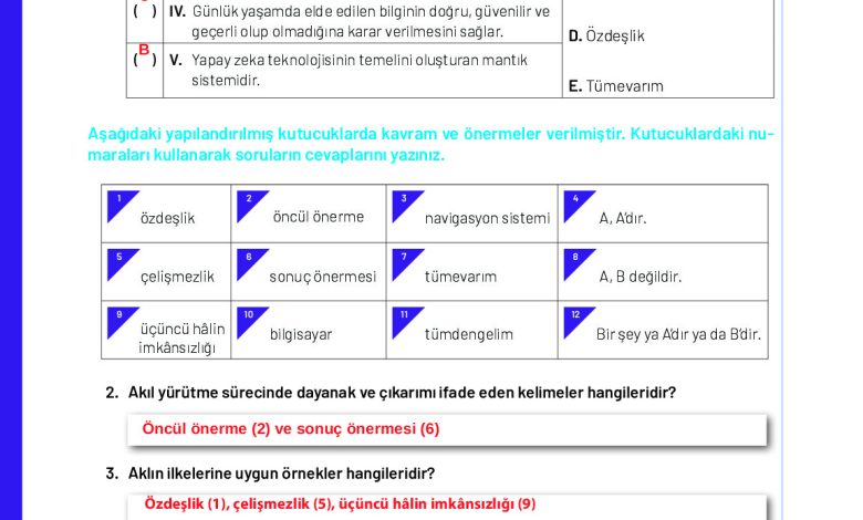 12. Sınıf Meb Yayınları Mantık Ders Kitabı Sayfa 28 Cevapları