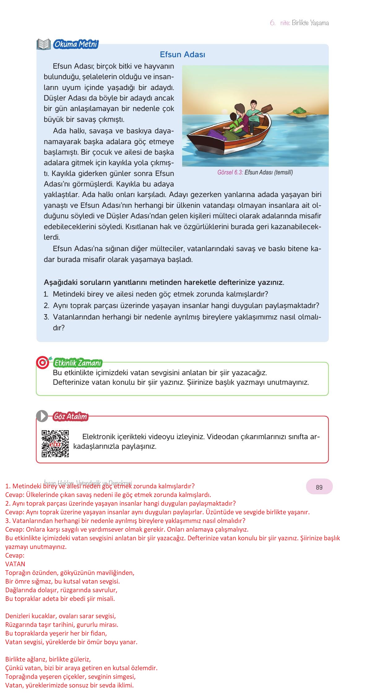 4. Sınıf Hecce Yayıncılık İnsan Hakları Yurttaşlık Ve Demokrasi Ders Kitabı Sayfa 89 Cevapları