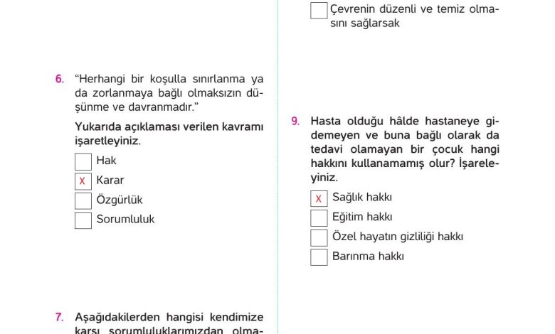 4. Sınıf Hecce Yayıncılık İnsan Hakları Yurttaşlık Ve Demokrasi Ders Kitabı Sayfa 40 Cevapları