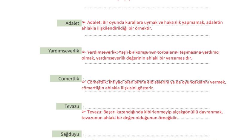 7. Sınıf Meb Yayınları Ahlak Ve Vatandaşlık Eğitimi Ders Kitabı Sayfa 42 Cevapları