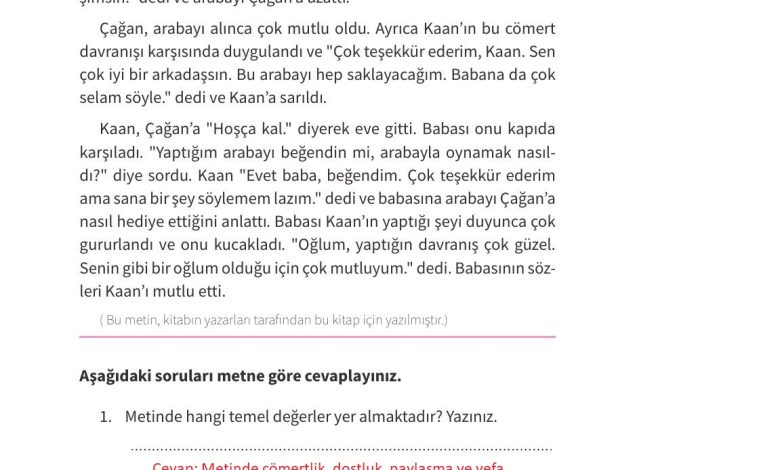 7. Sınıf Meb Yayınları Ahlak Ve Vatandaşlık Eğitimi Ders Kitabı Sayfa 41 Cevapları