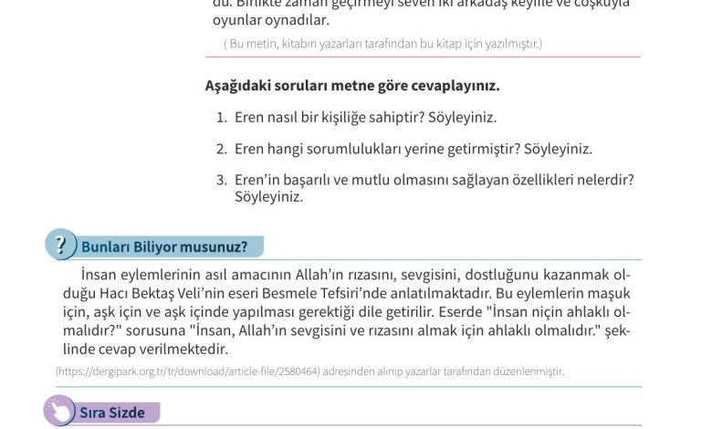 7. Sınıf Meb Yayınları Ahlak Ve Vatandaşlık Eğitimi Ders Kitabı Sayfa 30 Cevapları