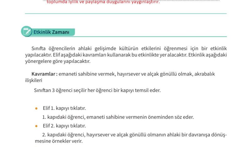 6. Sınıf Meb Yayınları Ahlak Ve Vatandaşlık Eğitimi Ders Kitabı Sayfa 65 Cevapları