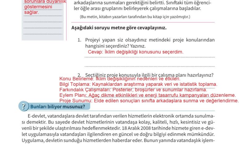 5. Sınıf Meb Yayınları 2. Kitap Ahlak Ve Vatandaşlık Eğitimi Ders Kitabı Sayfa 172 Cevapları