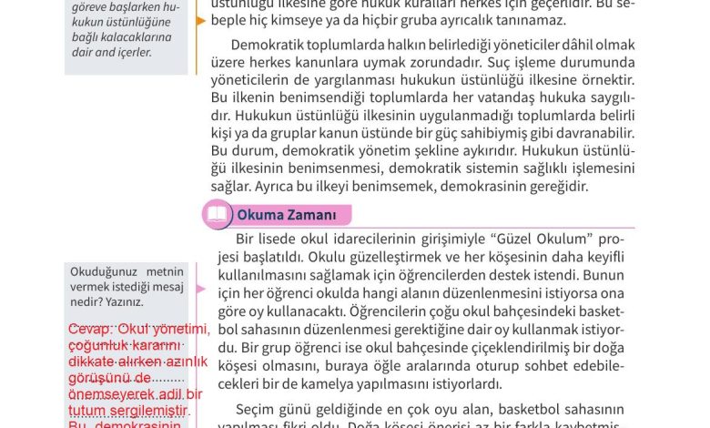 5. Sınıf Meb Yayınları 2. Kitap Ahlak Ve Vatandaşlık Eğitimi Ders Kitabı Sayfa 132 Cevapları