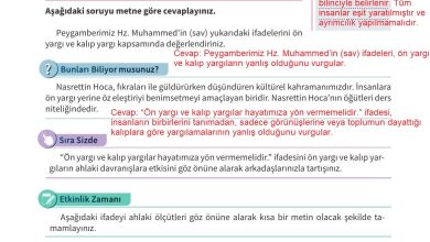 6. Sınıf Meb Yayınları 2. Kitap Ahlak Ve Vatandaşlık Eğitimi Ders Kitabı Sayfa 61 Cevapları