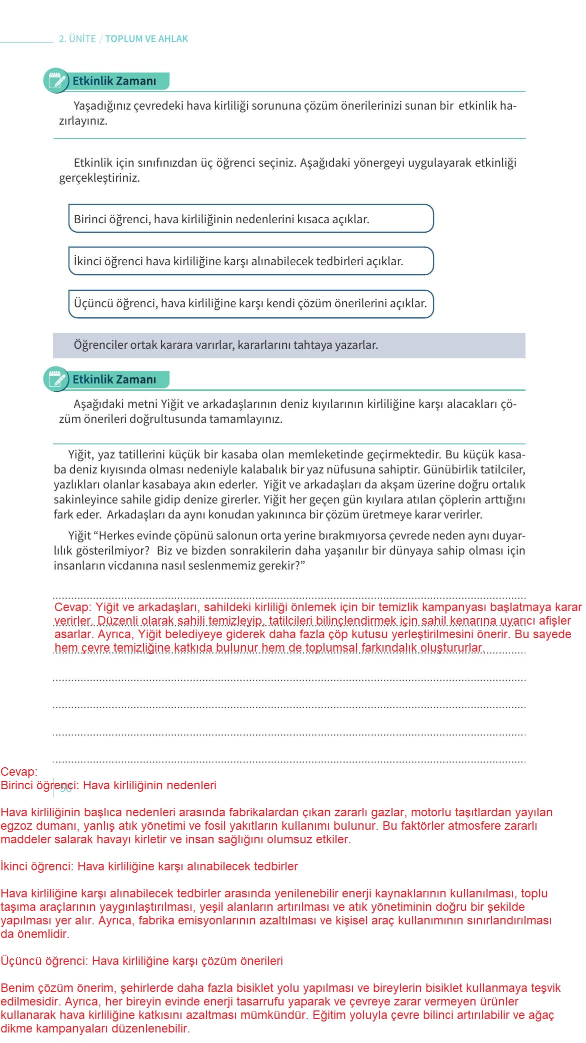 6. Sınıf Meb Yayınları 2. Kitap Ahlak Ve Vatandaşlık Eğitimi Ders Kitabı Sayfa 58 Cevapları