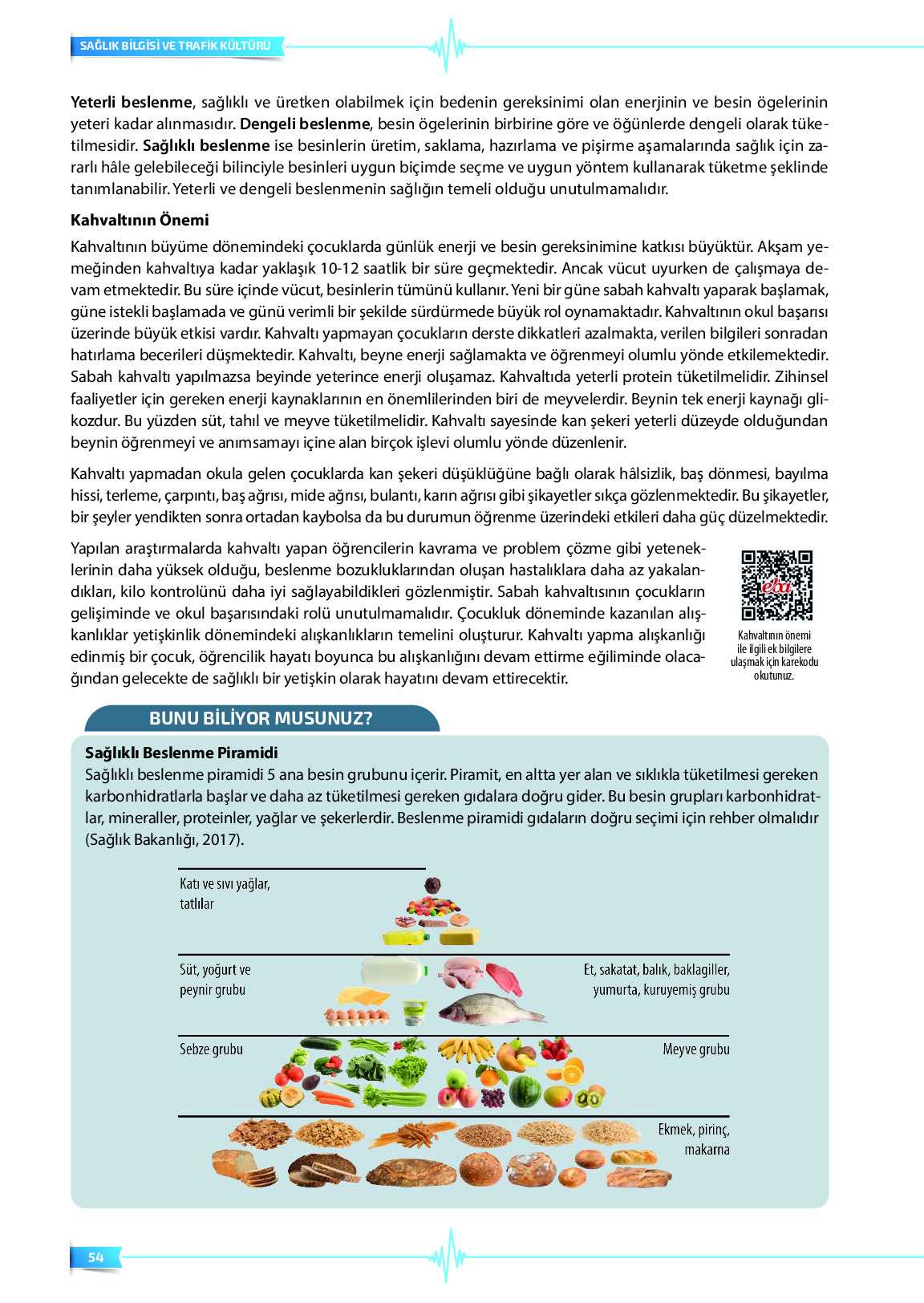 9. Sınıf Meb Yayınları Sağlık Bilgisi Ve Trafik Kültürü Ders Kitabı Sayfa 54 Cevapları