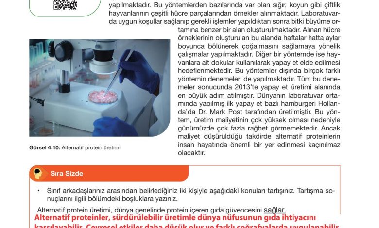 10. Sınıf Meb Yayınları Sürdürülebilir Tarım Ve Gıda Güvenliği Ders Kitabı Sayfa 122 Cevapları