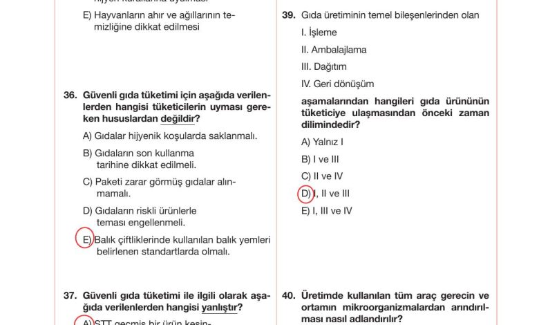 10. Sınıf Meb Yayınları Sürdürülebilir Tarım Ve Gıda Güvenliği Ders Kitabı Sayfa 109 Cevapları