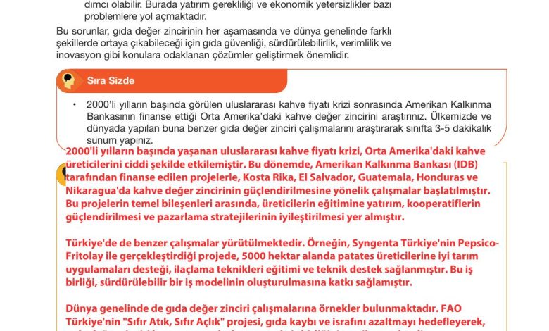 10. Sınıf Meb Yayınları Sürdürülebilir Tarım Ve Gıda Güvenliği Ders Kitabı Sayfa 105 Cevapları