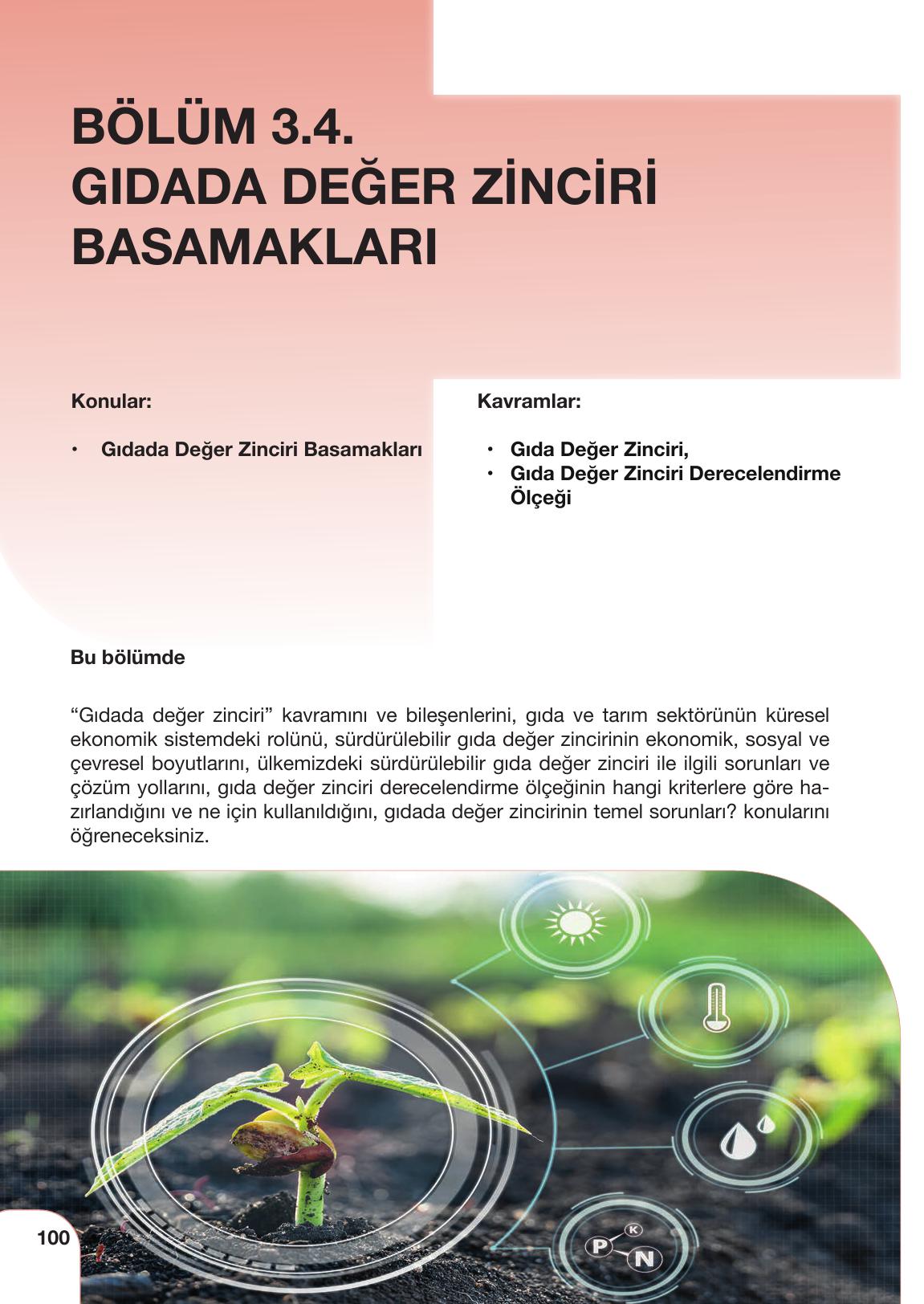 10. Sınıf Meb Yayınları Sürdürülebilir Tarım Ve Gıda Güvenliği Ders Kitabı Sayfa 100 Cevapları