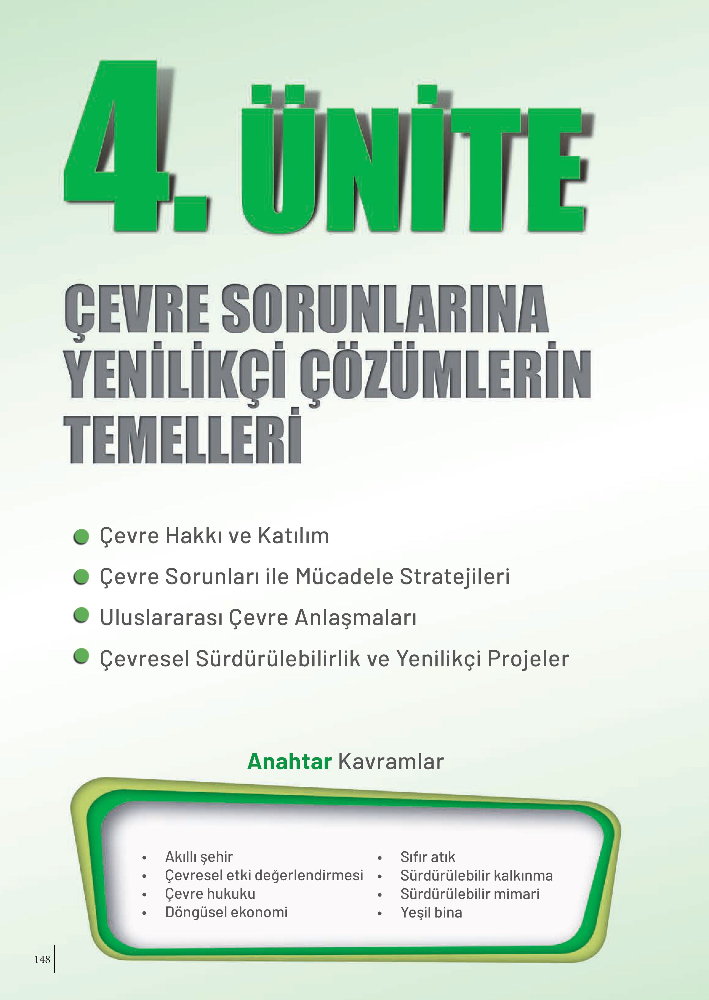 11. Sınıf Meb Yayınları İklim Çevre Ve Yenilikçi Çözümler Ders Kitabı Sayfa 148 Cevapları