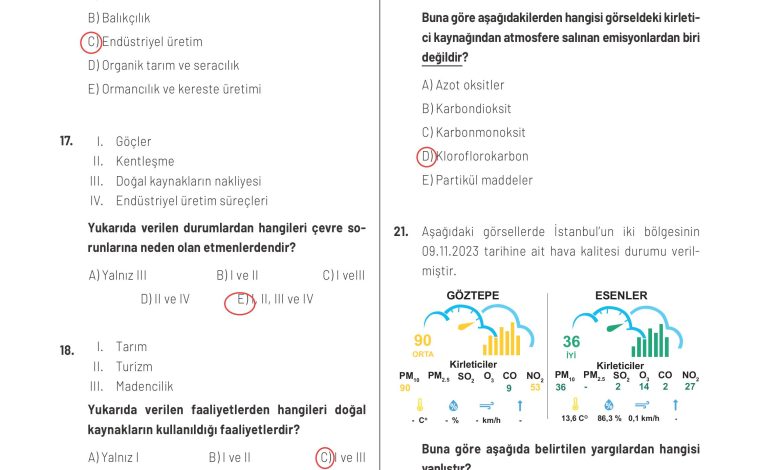 11. Sınıf Meb Yayınları İklim Çevre Ve Yenilikçi Çözümler Ders Kitabı Sayfa 144 Cevapları