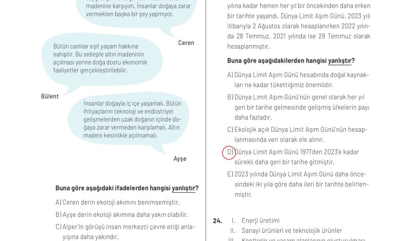 11. Sınıf Meb Yayınları İklim Çevre Ve Yenilikçi Çözümler Ders Kitabı Sayfa 65 Cevapları