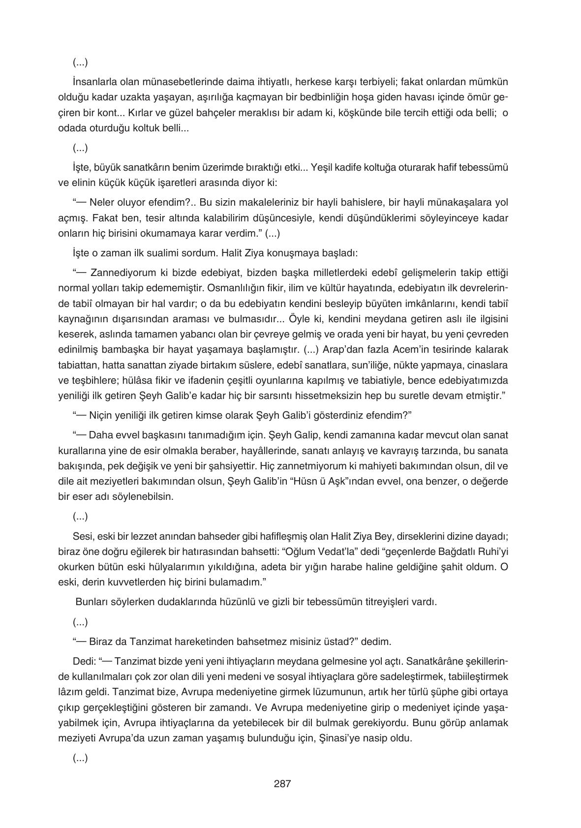 11. Sınıf Gizem Yayınları Türk Dili Ve Edebiyatı Ders Kitabı Sayfa 287 Cevapları