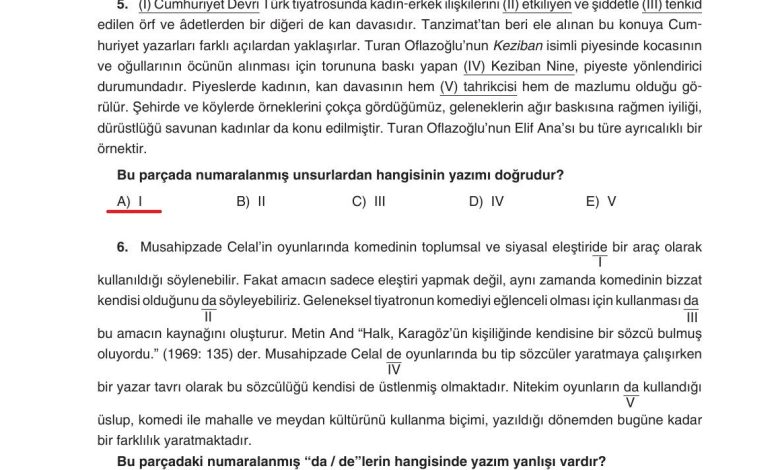 11. Sınıf Gizem Yayınları Türk Dili Ve Edebiyatı Ders Kitabı Sayfa 260 Cevapları