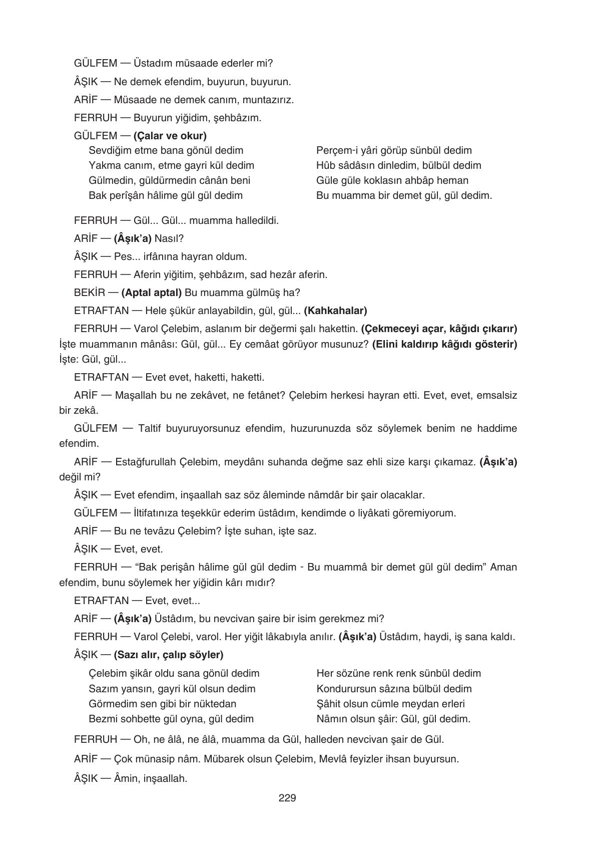 11. Sınıf Gizem Yayınları Türk Dili Ve Edebiyatı Ders Kitabı Sayfa 229 Cevapları