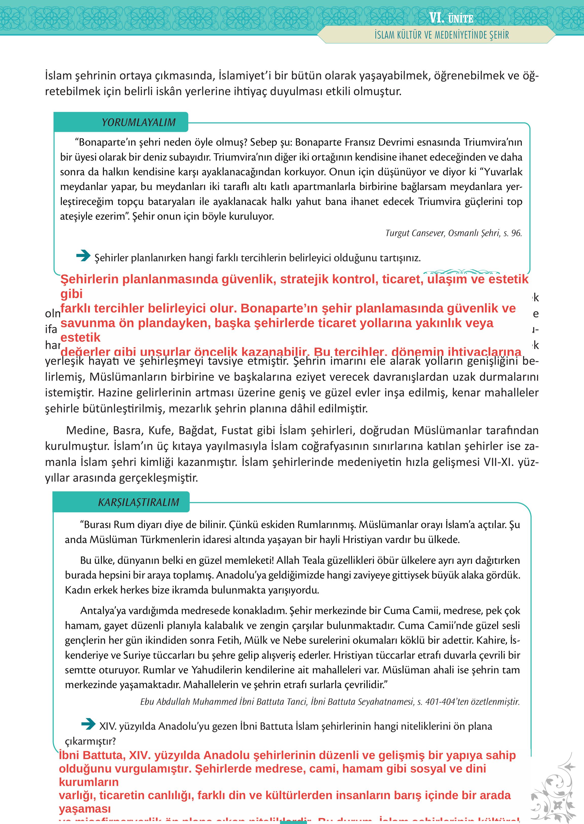 12. Sınıf Meb Yayınları İslam Kültür Ve Medeniyeti Ders Kitabı Sayfa 109 Cevapları