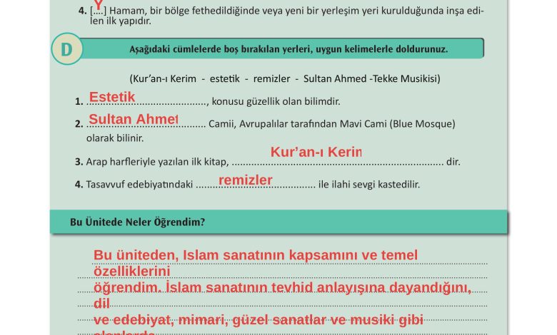 12. Sınıf Meb Yayınları İslam Kültür Ve Medeniyeti Ders Kitabı Sayfa 102 Cevapları