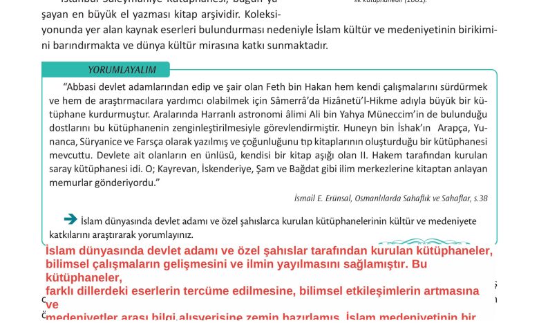 12. Sınıf Meb Yayınları İslam Kültür Ve Medeniyeti Ders Kitabı Sayfa 76 Cevapları