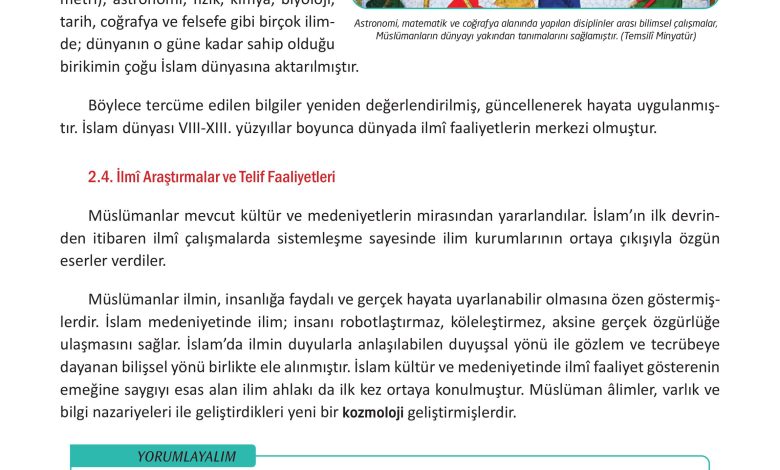 12. Sınıf Meb Yayınları İslam Kültür Ve Medeniyeti Ders Kitabı Sayfa 68 Cevapları