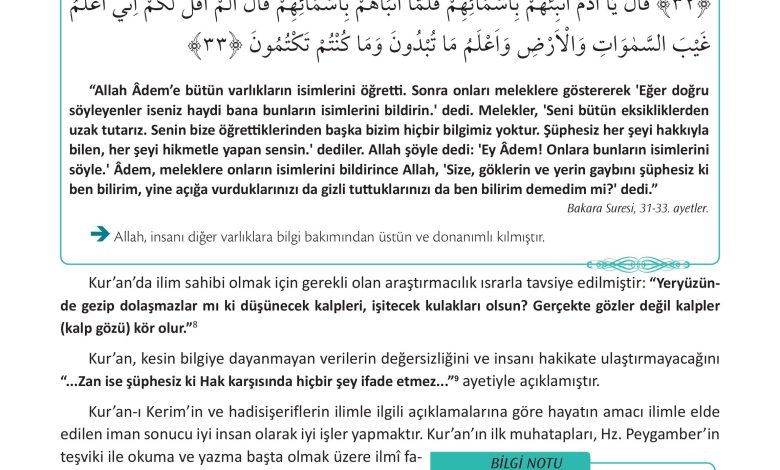 12. Sınıf Meb Yayınları İslam Kültür Ve Medeniyeti Ders Kitabı Sayfa 63 Cevapları