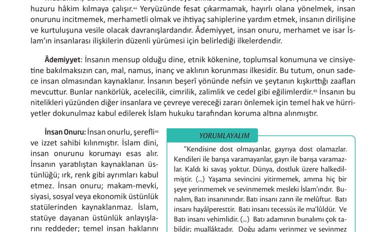 12. Sınıf Meb Yayınları İslam Kültür Ve Medeniyeti Ders Kitabı Sayfa 47 Cevapları