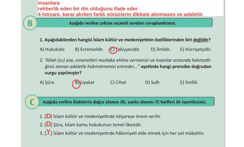 12. Sınıf Meb Yayınları İslam Kültür Ve Medeniyeti Ders Kitabı Sayfa 36 Cevapları