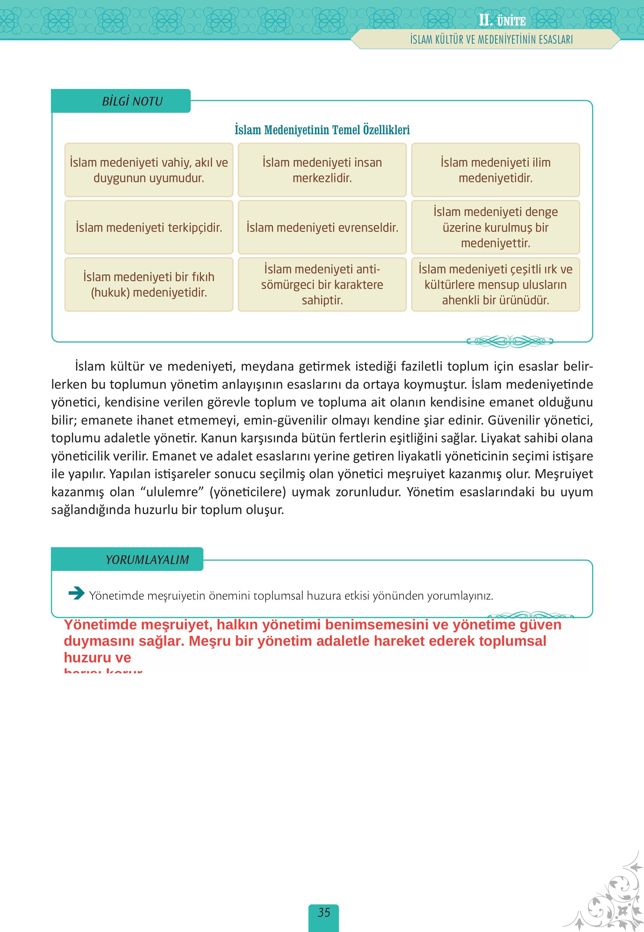 12. Sınıf Meb Yayınları İslam Kültür Ve Medeniyeti Ders Kitabı Sayfa 35 Cevapları