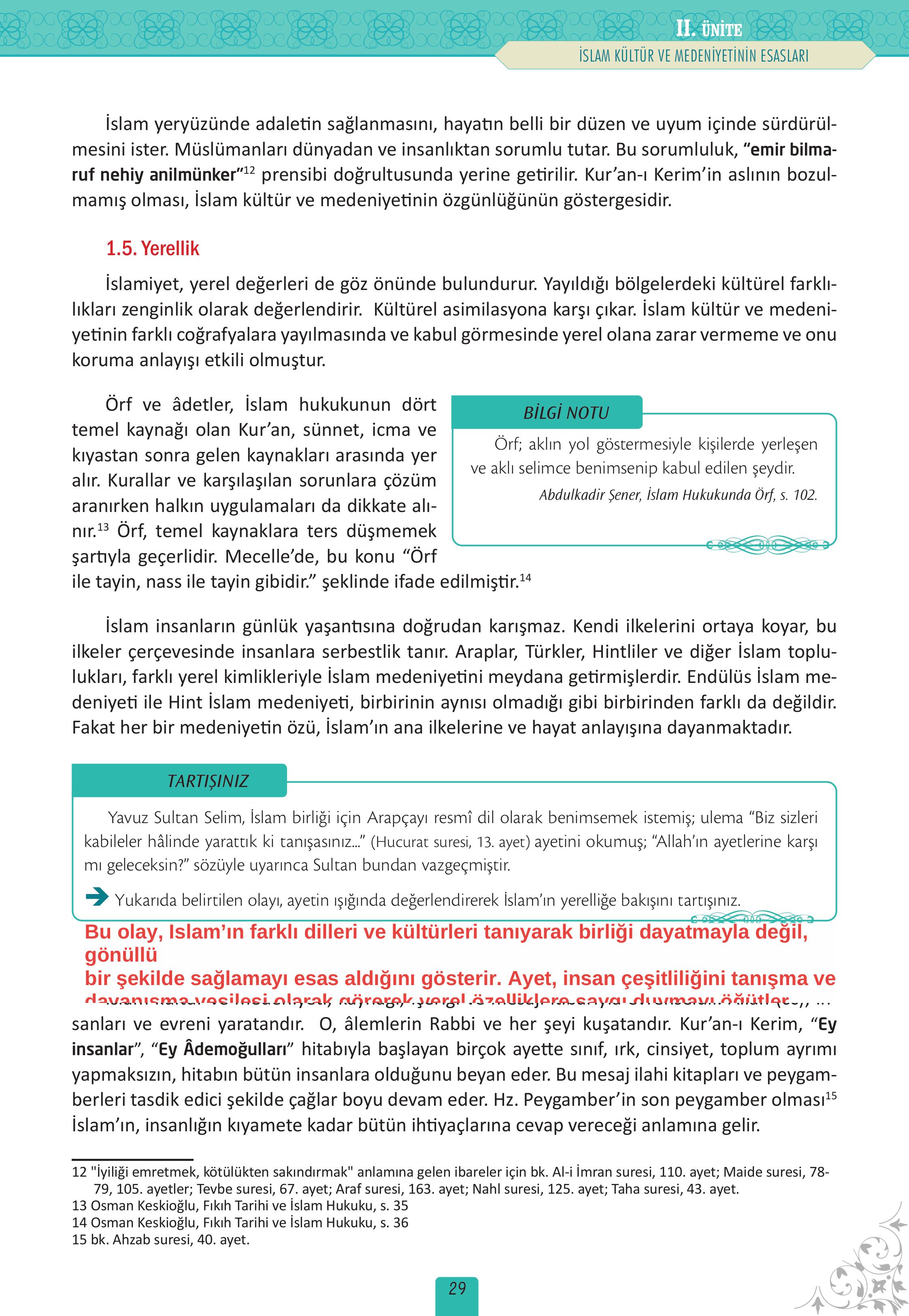 12. Sınıf Meb Yayınları İslam Kültür Ve Medeniyeti Ders Kitabı Sayfa 29 Cevapları