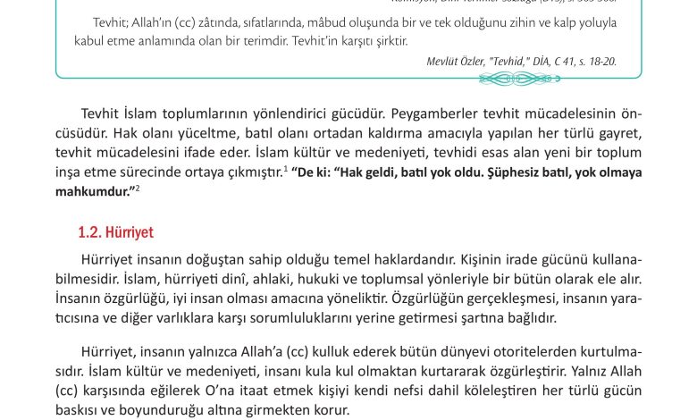 12. Sınıf Meb Yayınları İslam Kültür Ve Medeniyeti Ders Kitabı Sayfa 26 Cevapları