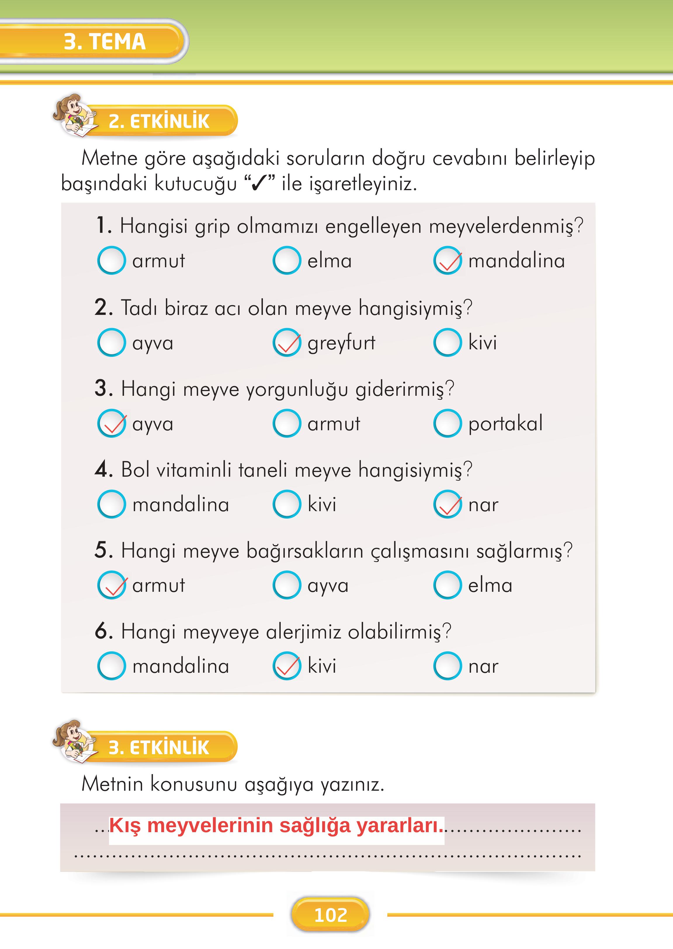 2. Sınıf İlke Yayınları Türkçe Ders Kitabı Sayfa 102 Cevapları