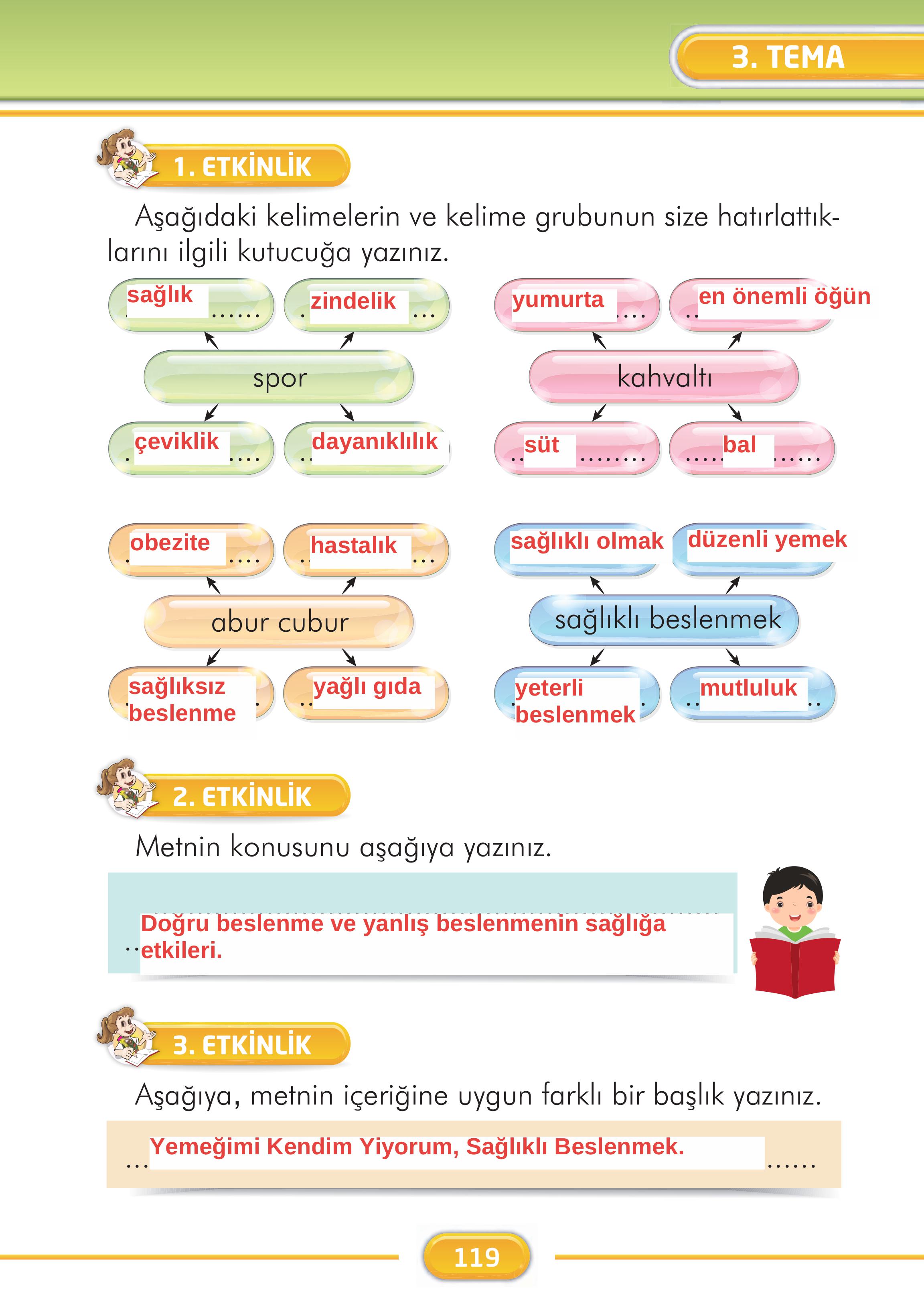 2. Sınıf İlke Yayınları Türkçe Ders Kitabı Sayfa 119 Cevapları