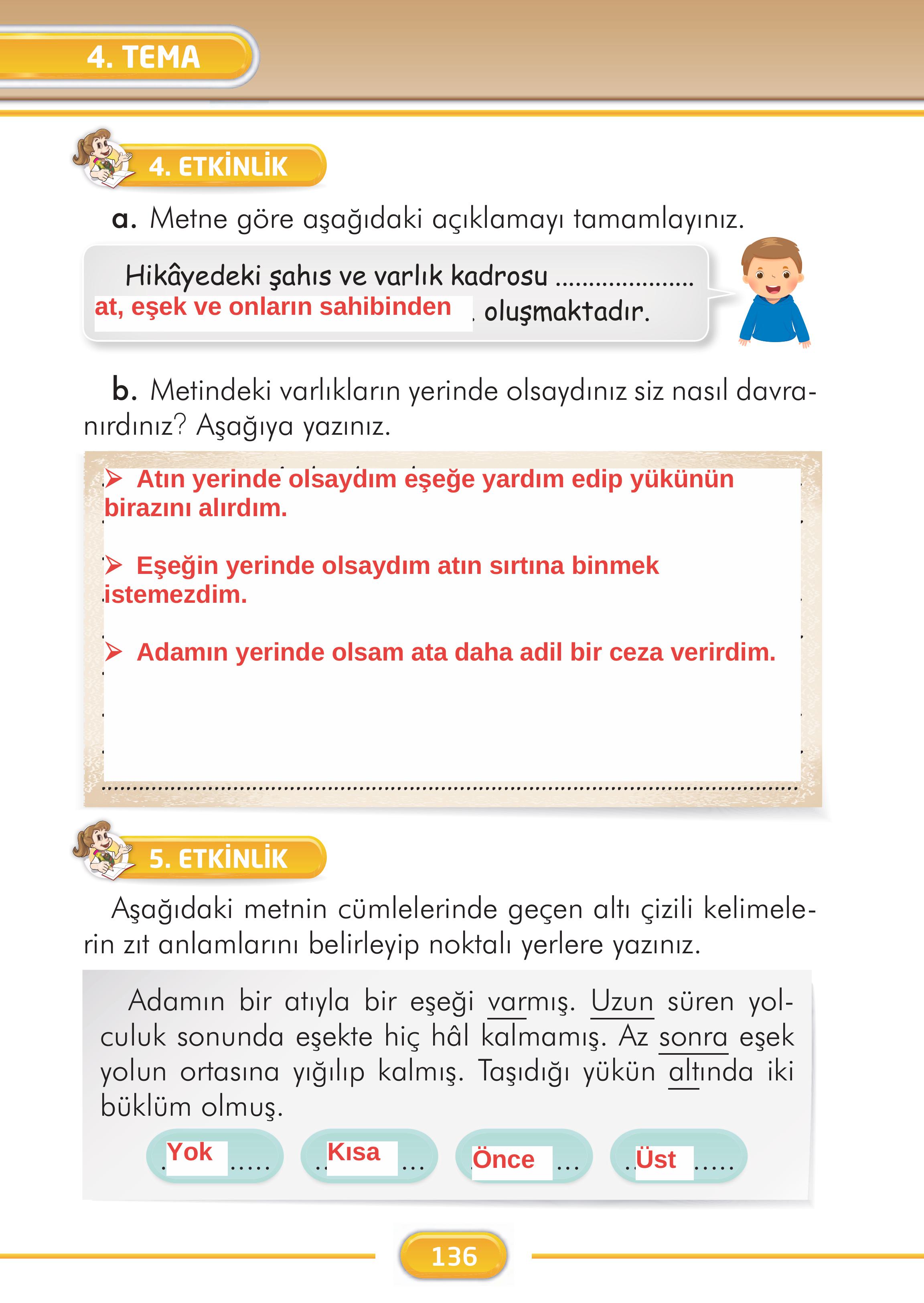 2. Sınıf İlke Yayınları Türkçe Ders Kitabı Sayfa 136 Cevapları