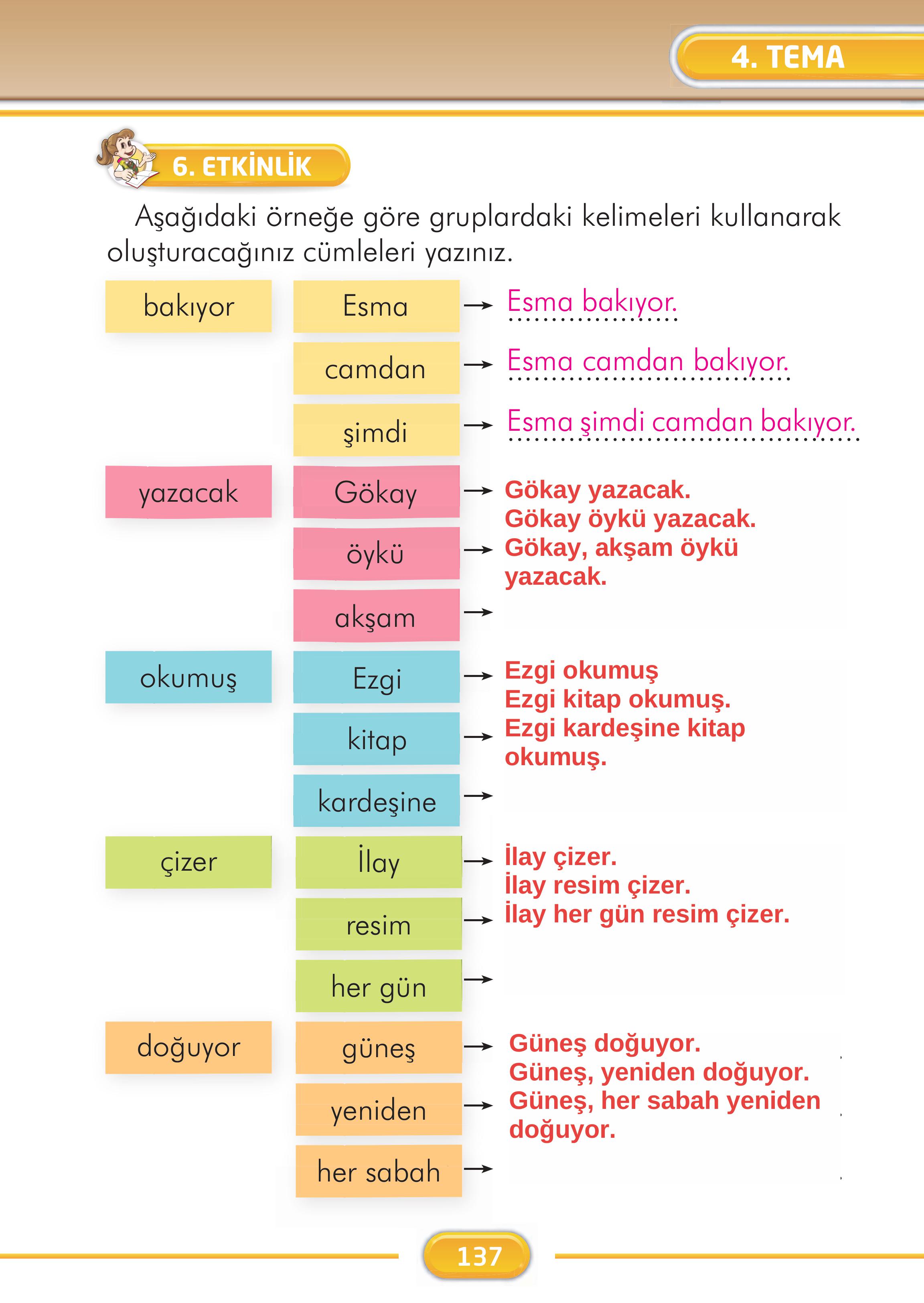 2. Sınıf İlke Yayınları Türkçe Ders Kitabı Sayfa 137 Cevapları