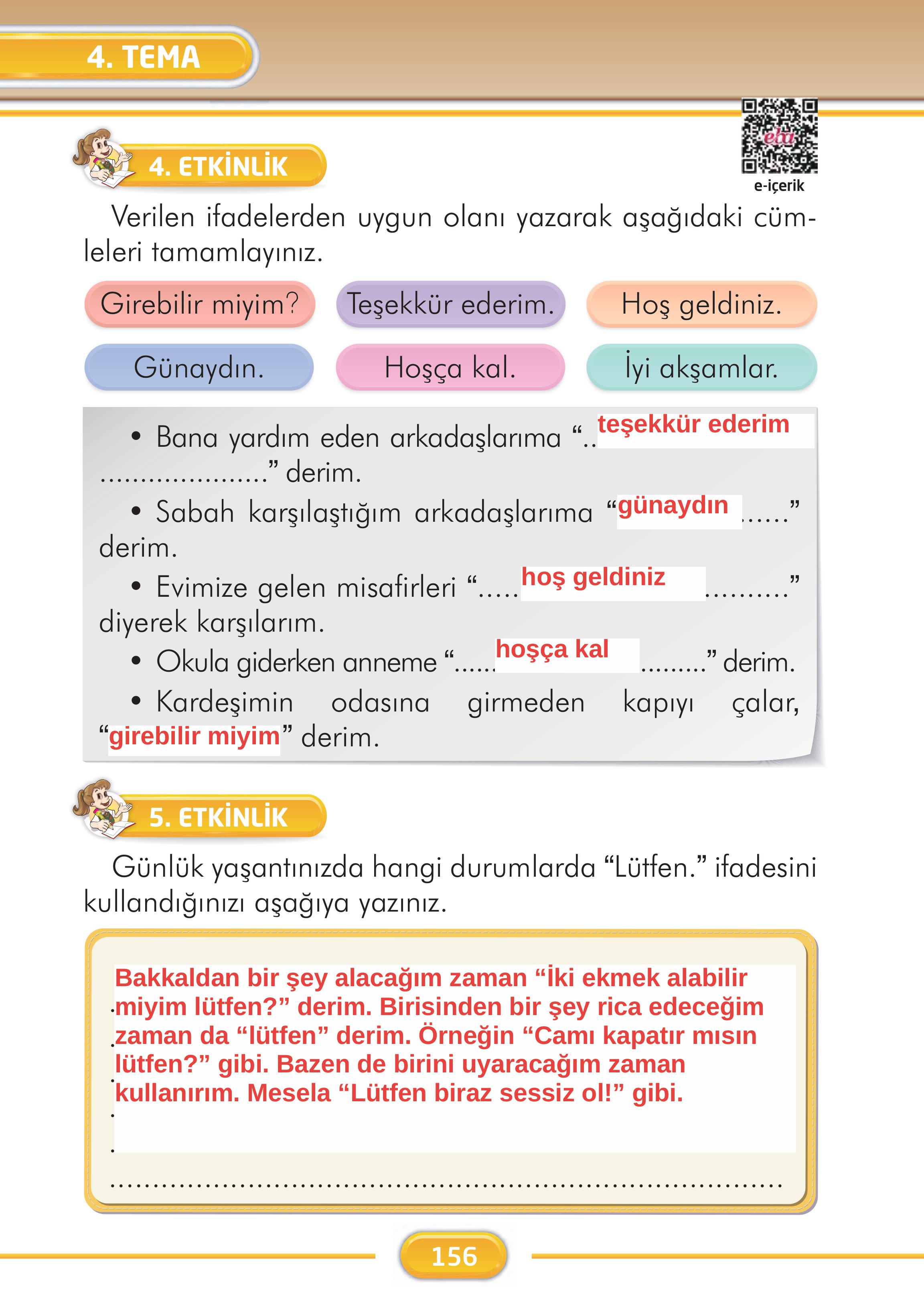 2. Sınıf İlke Yayınları Türkçe Ders Kitabı Sayfa 156 Cevapları