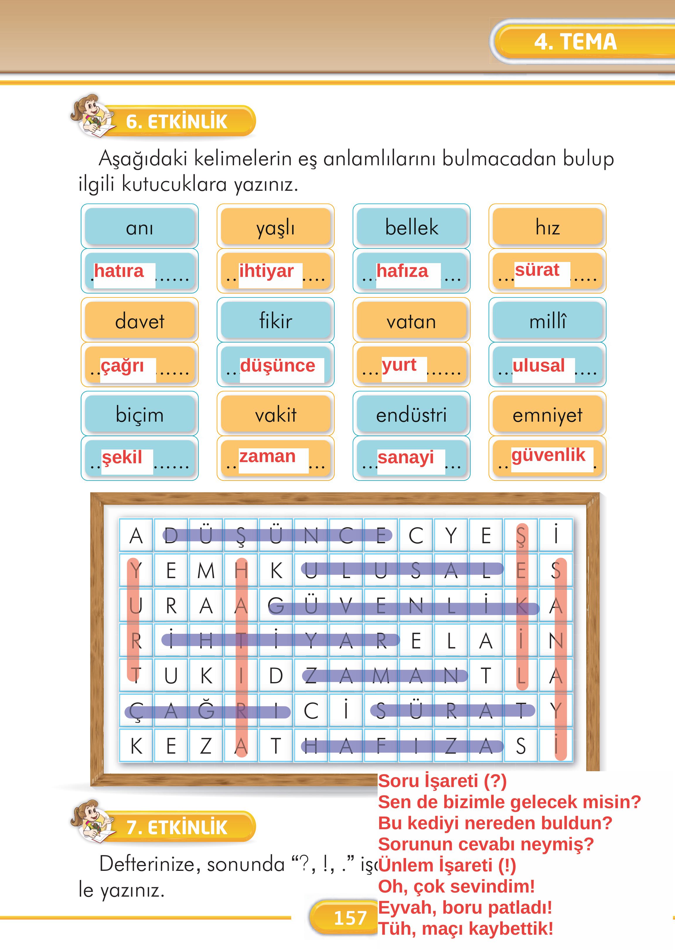 2. Sınıf İlke Yayınları Türkçe Ders Kitabı Sayfa 157 Cevapları