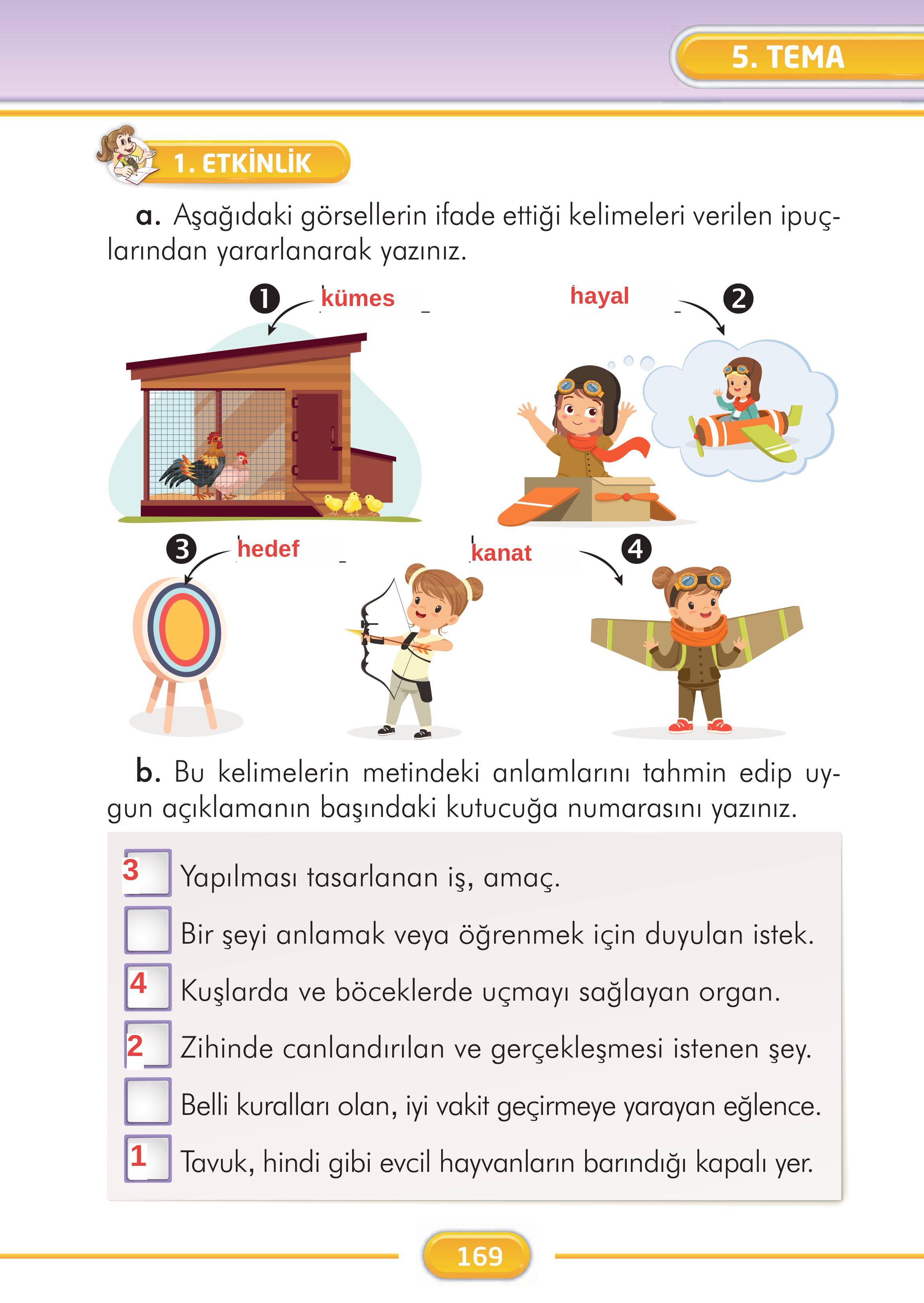 2. Sınıf İlke Yayınları Türkçe Ders Kitabı Sayfa 169 Cevapları