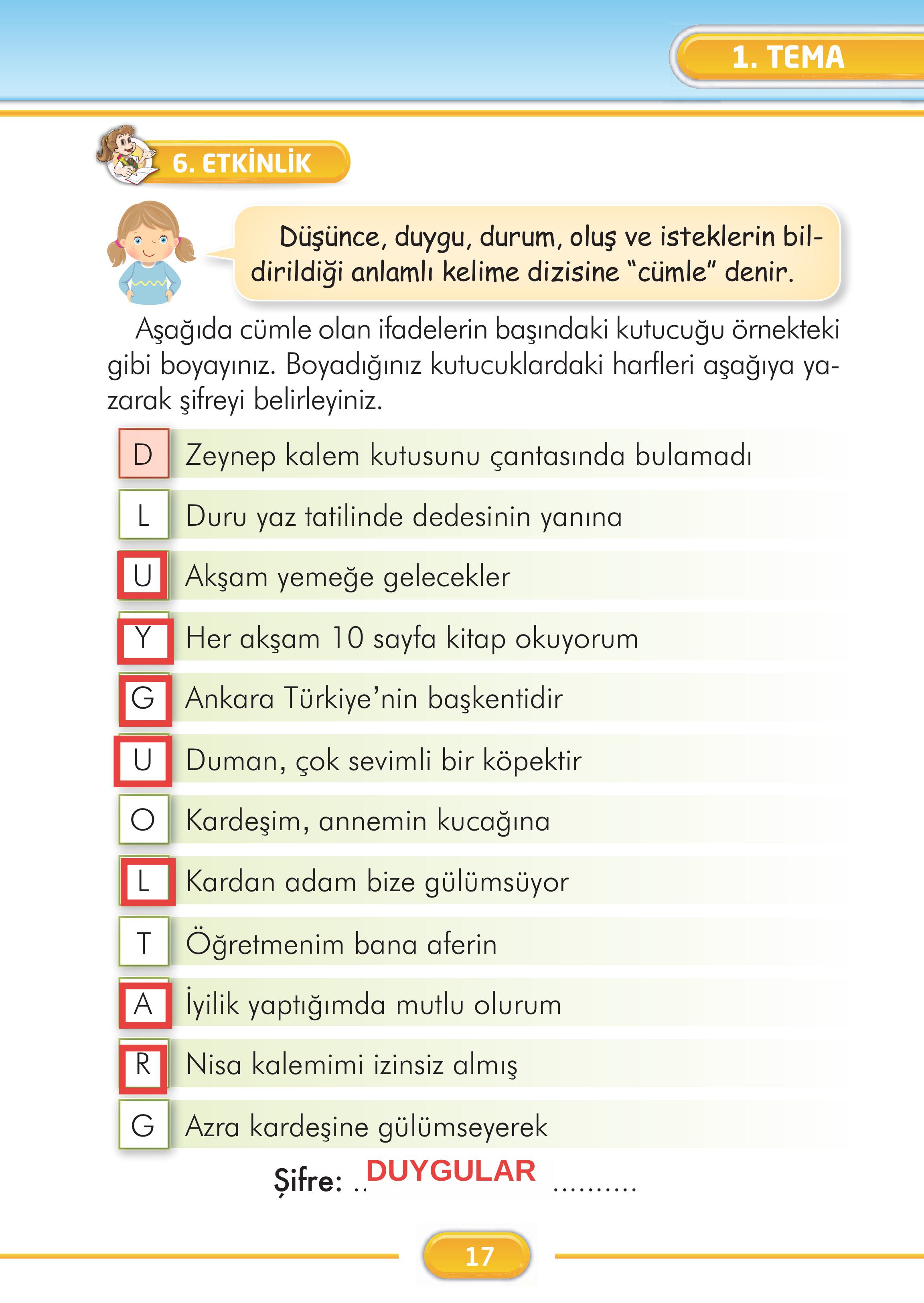 2. Sınıf İlke Yayınları Türkçe Ders Kitabı Sayfa 17 Cevapları